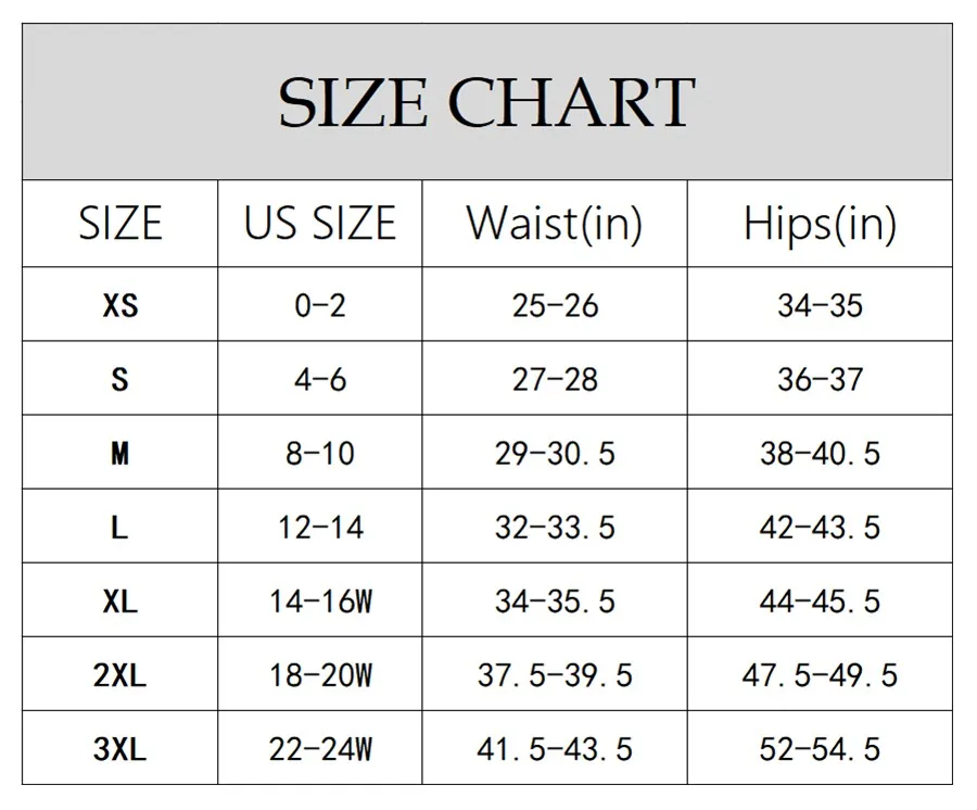 Bootcut Jeans Size Chart